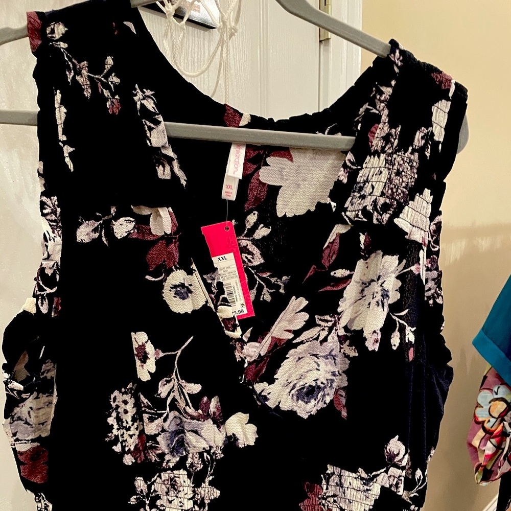 Plus size Navy wide leg jumpsuit